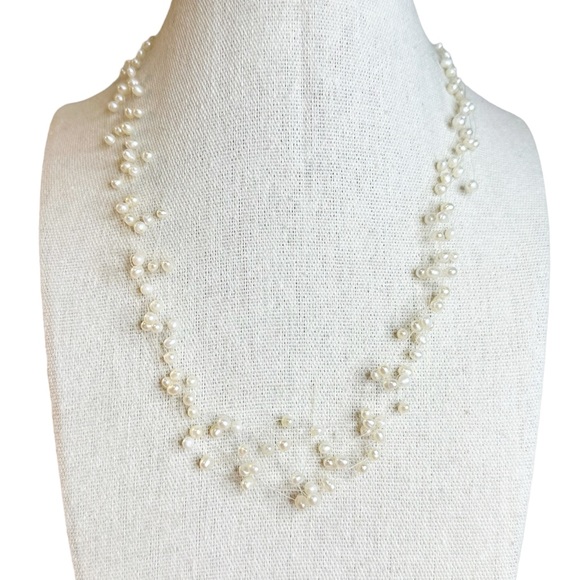 Vintage Floating Pearls Multi Strand Dainty Necklace - Picture 1 of 6